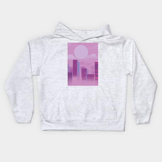 City Skyline Kids Hoodie by nickemporium1